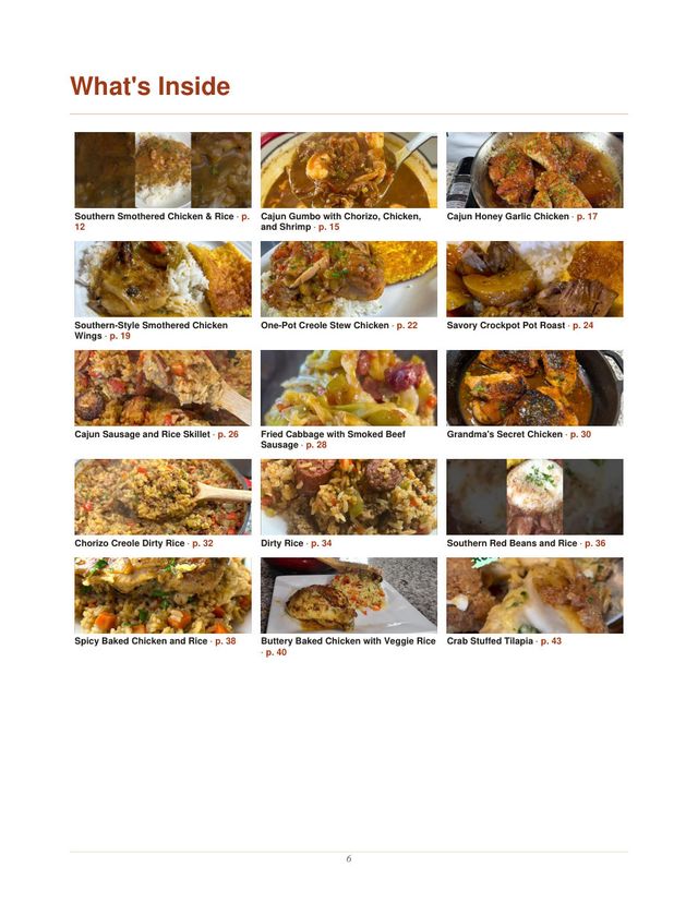 The What's Inside gallery — every dish in photos